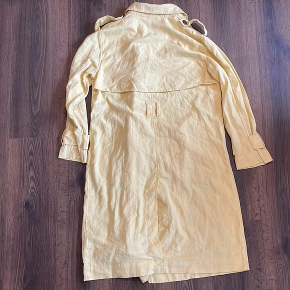 Universal Thread | Butter Yellow Linen Trench Coat Jacket - Picture 8 of 8